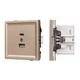 Механизм USB розетки SCT-TENDO-MUAC-PL-GD (5V, 3A, QC3) (Arlight, -)