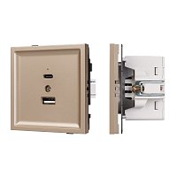 Механизм USB розетки SCT-TENDO-MUAC-PL-GD (5V, 3A, QC3) (Arlight, -)