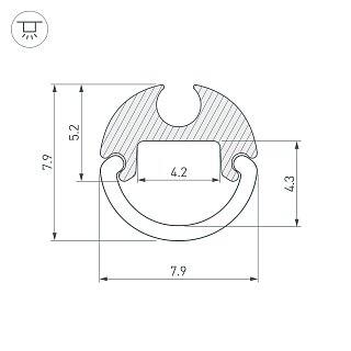 Профиль ARH-ROUND-D8-2000 ANOD (Arlight, Алюминий)