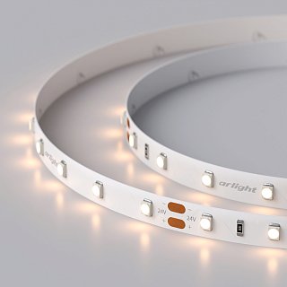 Светодиодная лента RT 2-5000 24V Warm3000 (3528, 300 LED, LUX) (Arlight, 4.8 Вт/м, IP20)