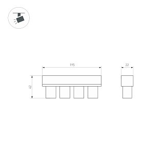 Светильник MAG-ORIENT-KRATER-L195-12W Warm3000 (WH, 25 deg, 48V) (Arlight, IP20 Металл, 5 лет)