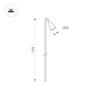 Светильник KT-HAREBELL-BOLL-H1145-3W Warm3000 (BK, 40 deg, 24V) (Arlight, IP65 Металл, 3 года)