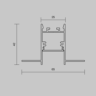 Алюминиевый профиль встраиваемый скрытого монтажа 65x42 (Серебро, 2 м), ALM-6542-S-2M 636012