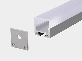 Профиль для светодиодной ленты алюминиевый накладной с рассеивателем (экраном), 2,5 м, LS.1911