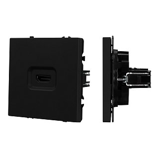 Механизм HDMI розетки SCT-NOBE-MHD1-SFPL-BK (Arlight, Черный оникс)
