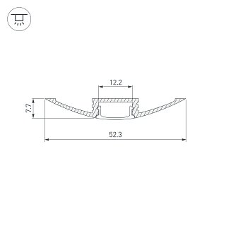 Профиль с экраном ALU-FLAT-2000 ANOD+FROST (Arlight, Алюминий)