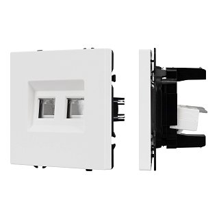 Механизм сдвоенной телефонной розетки SCT-NOBE-MTL2-SFPL-WH (RJ-11, 4C) (Arlight, Белый кварц)