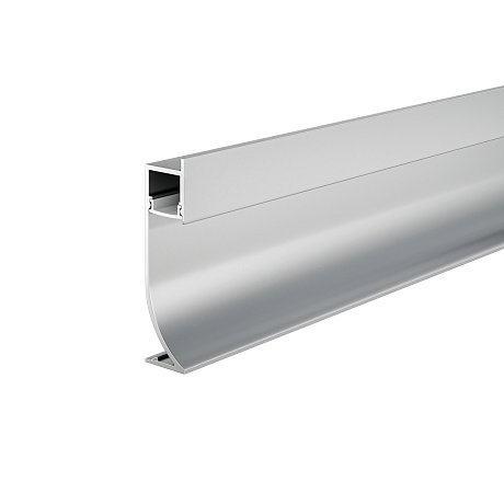 Алюминиевый профиль плинтус 53x14 (Серебро, 2 м), ALM-5314-S-2M