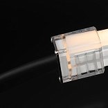 Заглушка прозрачная пластиковая IP67 с чёрным проводом 30 см для неоновой ленты 12×20 мм END-1220-CB-TR