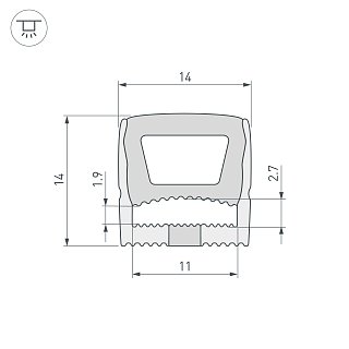 Силиконовый профиль WPH-FLEX-1414-TOP-S11-5m WHITE (Arlight, Силикон)