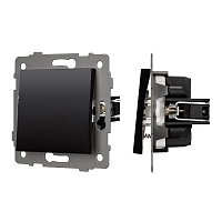 Механизм выключателя одноклавишный самовозвратный SWT-MKR1-PL-BK-V (250V, 10A) (Arlight, -)