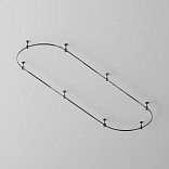 Готовая конструкция овальная 4,5 м на жестких подвесах Short H124мм без светильников и блока питания, черный