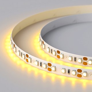 Светодиодная лента RT-A120-8mm 12V Yellow (9.6 W/m, IP20, 2835, 5m) (Arlight, 9.6 Вт/м, IP20)