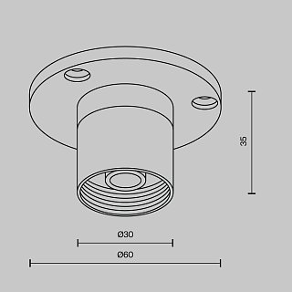 Основание для накладного монтажа системы Shelf с внутренней резьбой без ввода питания