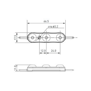 Модуль герметичный ARL-ORION-R10-12V Cool (2835, 3 LED, 170 deg) (Arlight, Закрытый)