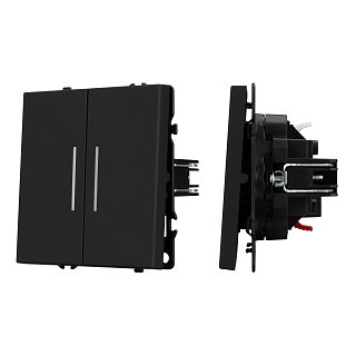 Механизм выключателя двухклавишный проходной LED SWT-NOBE-MKP2-SFPL-L-BK (230V, 10A) (Arlight, -)