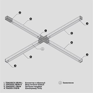 Заглушка торцевая Trinity белый, 1шт