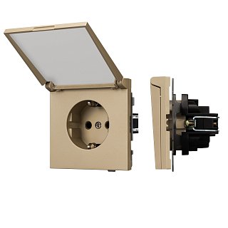 Механизм розетки влагозащищённый SCT-TENDO-MCP-SFPL-GD (230V, 16A) (Arlight, -)