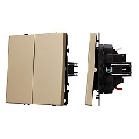 Механизм выключателя двухклавишный непроходной SWT-NOBE-MK02-SFPL-GD (230V, 10A) (Arlight, -)