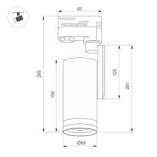 Светильник LGD-URANUS-4TR-R65-10W Warm3500-MIX (BK, 20-50 deg, side holder, 230V) (Arlight, IP20 Металл, 5 лет)