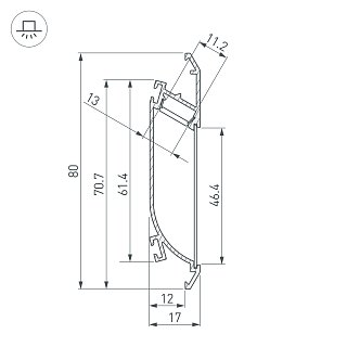 Профиль K-WALL-2000 ANOD (Arlight, Алюминий)