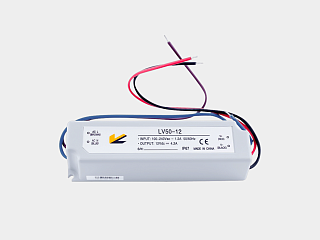 Блок питания для светодиодных лент IP 67 пластик 50 W, 12V, LV-50-12