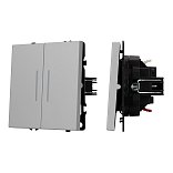 Механизм выключателя двухклавишный непроходной LED SWT-NOBE-MK02-SFPL-L-IS (230V, 10A) (Arlight, Никель)