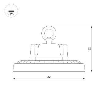 Светильник SP-ERCON-R255-100W White5000 (BK, 90 deg, 230V) (Arlight, IP65 Металл, 5 лет)