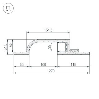 Гипсокартонный Модуль ARL-BAY-ROUND-35-2000 (ГКЛ 9.5мм) (Arlight, -)