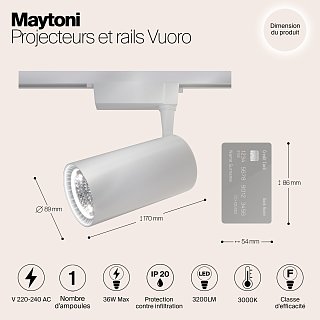 Трековый светильник Technical TR003-1-40W3K-W