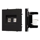 Механизм сдвоенной компьютерной розетки SCT-NOBE-MPC2-SFPL-BK (RJ-45, CAT6) (Arlight, -)