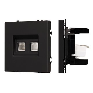 Механизм сдвоенной компьютерной розетки SCT-NOBE-MPC2-SFPL-BK (RJ-45, CAT6) (Arlight, -)