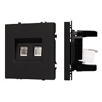 Механизм сдвоенной компьютерной розетки SCT-NOBE-MPC2-SFPL-BK (RJ-45, CAT6) (Arlight, -)