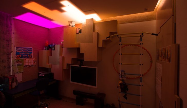 Светильник из светового пластика с RGB светодиодной лентой в Arlight детской