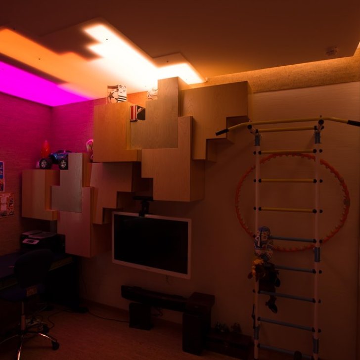 Светильник из светового пластика с RGB светодиодной лентой в Arlight детской