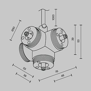 Х-образный вертикальный коннектор для системы Shelf с вводом питания