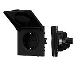 Механизм розетки влагозащищённый SCT-NOBE-MCP-SFPL-BK (230V, 16A) (Arlight, -)