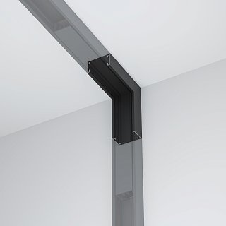 Коннектор угловой внутренний, накладной Basity, черный