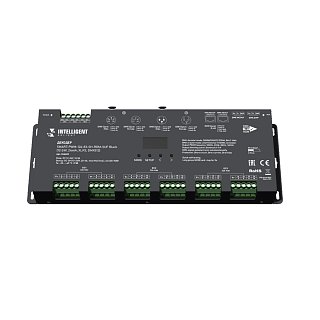 INTELLIGENT ARLIGHT Декодер SMART-PWM-124-83-SH-RDM-SUF Black (12-24V, 24x4A, XLR3, DMX512) (Arlight, IP20 Металл, 5 лет)