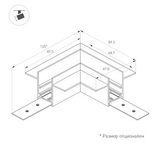 Коннектор угловой MAG-ORIENT-CON-2653-FDW-L90 (BK) (Arlight, IP20 Металл, 3 года)
