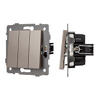 Механизм выключателя трехклавишный непроходной SWT-MK03-PL-GD-V (250V, 10A) (Arlight, -)