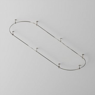 Готовая конструкция овальная 4,5 м на жестких подвесах Short H124мм без светильников и блока питания, платина