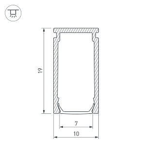 Профиль PIK-1019-2000 ANOD (Arlight, Алюминий)