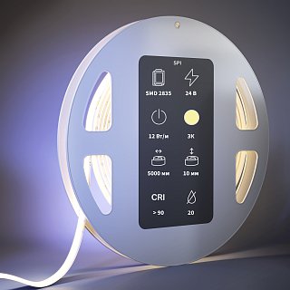 Светодиодная лента 24В COB 12Вт/м 3000K 5м IP 20 201254