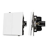 Механизм выключателя двухклавишный непроходной SWT-TENDO-MK02-PL-WH (230V, 10A) (Arlight, -)