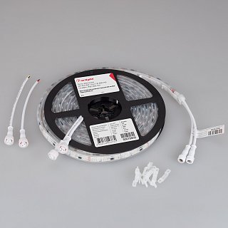 Светодиодная лента герметичная SPI-PFS-B60-12mm 12V RGB-PX3 (14.4W/m, IP68, 5060, 5m) (Arlight, бегущий огонь)