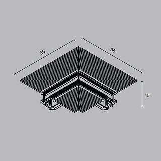 Коннектор угловой встраиваемый под шпаклевку, Levity