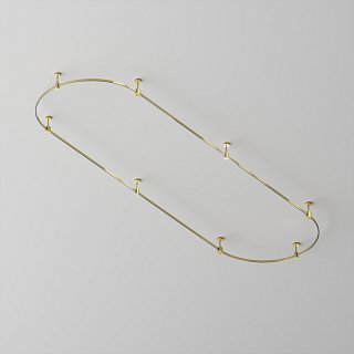 Готовая конструкция овальная 4,5 м на жестких подвесах Short H124мм без светильников и блока питания, латунь