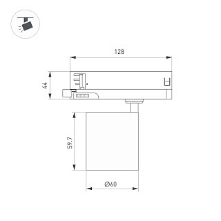 Светильник LGD-DYKE-4TR-R60-8W Day4000 (WH, 20 deg, 230V) (Arlight, IP20 Металл, 5 лет)