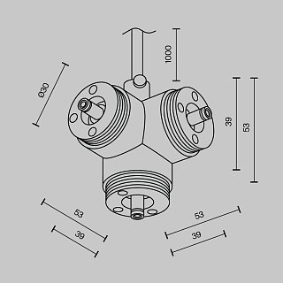 T-образный вертикальный коннектор для системы Shelf с вводом питания